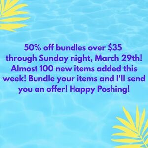 50% off bundles over $35 through Sunday night, March 29th!